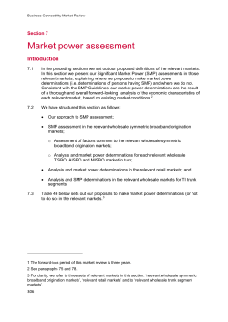 7 Market power assessment