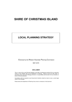 Shire of Christmas Island Local Planning Strategy endorsed May 2015