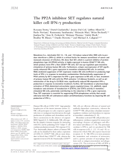 The PP2A inhibitor SET regulates natural killer cell IFN