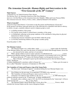 The Armenian Genocide: Human Rights and Intervention in the &ldquo;First
