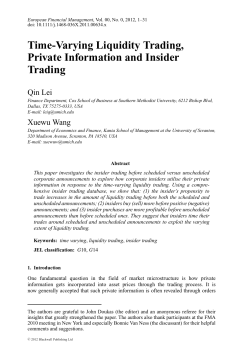 TimeVarying Liquidity Trading, Private Information and Insider Trading