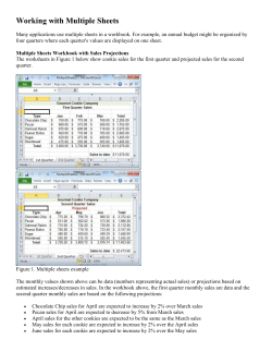 Multiple Sheets Workbook with Sales Projections The worksheets in