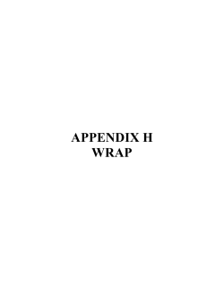 Appendix H WRAP Appendix Narrative
