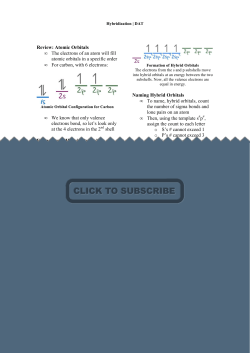Atomic Orbitals &bull; The electrons of an atom will fill