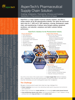 AspenTech`s Pharmaceutical Supply Chain Solution