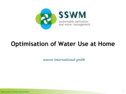 Optimisation of Water Use at Home