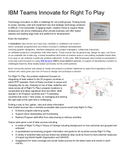 IBM Teams Innovate for Right To Play