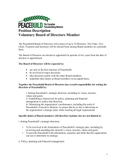 Position DescriptionVoluntary Steering Committee