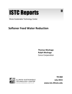 Softener Feed Water Reduction - Illinois Sustainable Technology