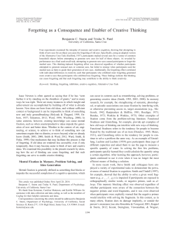 Forgetting as a Consequence and Enabler of Creative Thinking