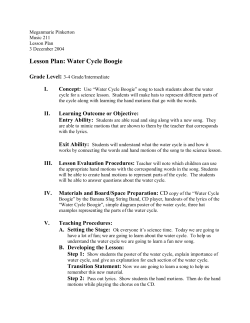 Lesson Plan: Water Cycle Boogie
