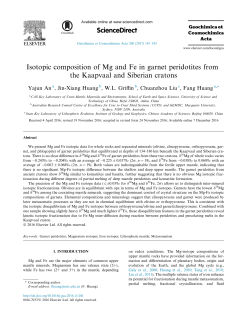 Isotopic composition of Mg and Fe in garnet peridotites from the