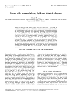 Human milk: maternal dietary lipids and infant