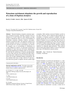 Potassium enrichment stimulates the growth and reproduction of a