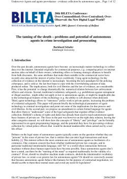The taming of the sleuth &ndash; problems and potential of autonomous