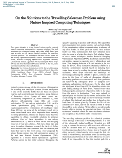 On the Solutions to the Travelling Salesman Problem using Nature