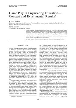 Game Play in Engineering Education&ndash; Concept and