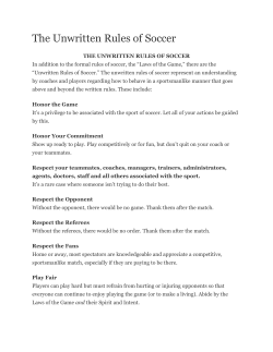 The Unwritten Rules of Soccer