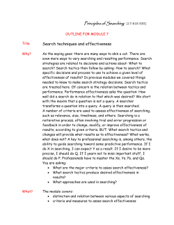 Search techniques and effectiveness