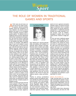 The role of women in traditional games and sports. (Women