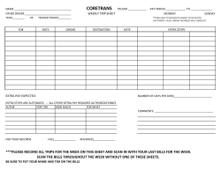 please record all trips for the week on this sheet and