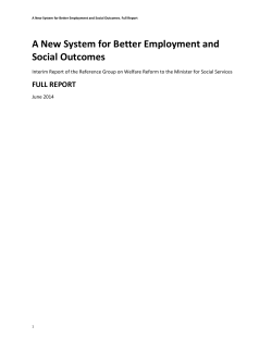 A New System for Better Employment and Social Outcomes.Full