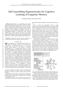 Self-Assembling Hypernetworks for Cognitive Learning of Linguistic