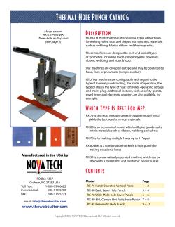 Thermal Hole Punch Catalog - Strip cutting machines and hot knife