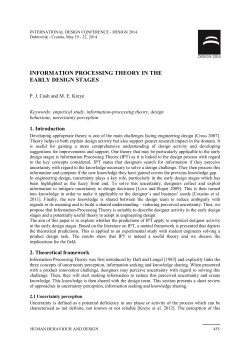 information processing theory in the early design stages