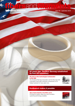 50 years ago, Oerlikon Barmag established its first US subsidiary