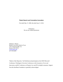 Patent Search and Cumulative Innovation