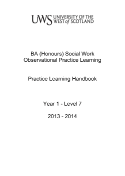 Practice Learning Handbook - UWS Moodle