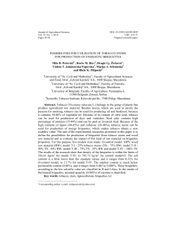 POSSIBILITIES FOR UTILISATION OF TOBACCO