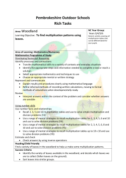 Leaf multiplication - Pembrokeshire Outdoor Schools