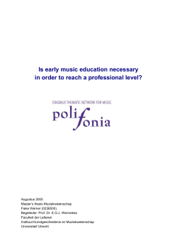Is early music education necessary in order to reach a