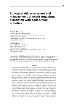 Ecological risk assessment and management of exotic organisms