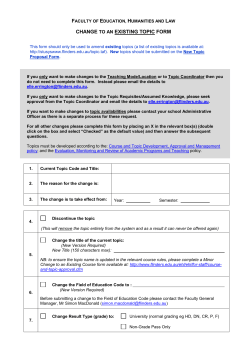 proposal for new topic