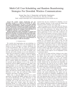 Multi-Cell User-Scheduling and Random