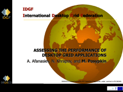 IDGF International Desktop Grid Federation ASSESSING THE