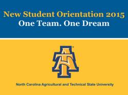 New Student Orientation 2015 One Team. One Dream