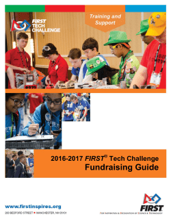 Fundraising Guide - FIRST | For Inspiration and Recognition of