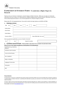 Expression of Interest Form - To undertake a Higher