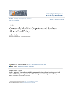Genetically Modified Organisms and Southern African Food Policy
