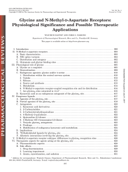Glycine and N-Methyl-D-Aspartate Receptors: Physiological