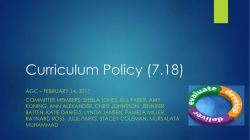 Curriculum Model and Program Development