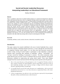 Sacred and Secular Leadership Discourses &ndash; MacIntosh