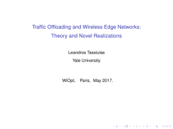 Traffic Offloading and Wireless Edge Networks