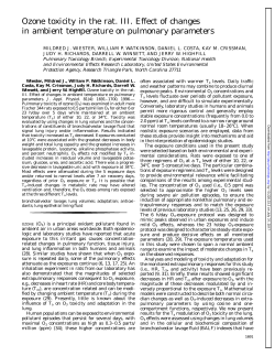 Ozone toxicity in the rat. III. Effect of changes in ambient temperature