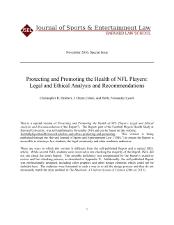 Protecting and Promoting the Health of NFL Players: Legal and