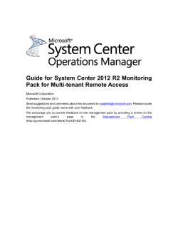 Guide for System Center Monitoring Pack for Multi